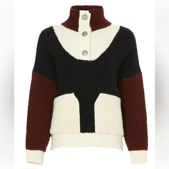 Ba&sh Benji Pullover – Multicolor Mock Neck - Picture 6 of 6